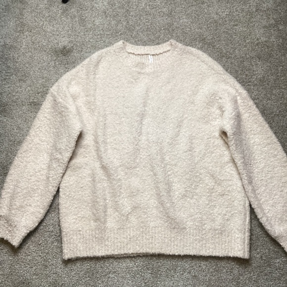 Paper Label Anita Pullover Oat Milk Boucle Sweater Oversized Beige Medium - Picture 3 of 5